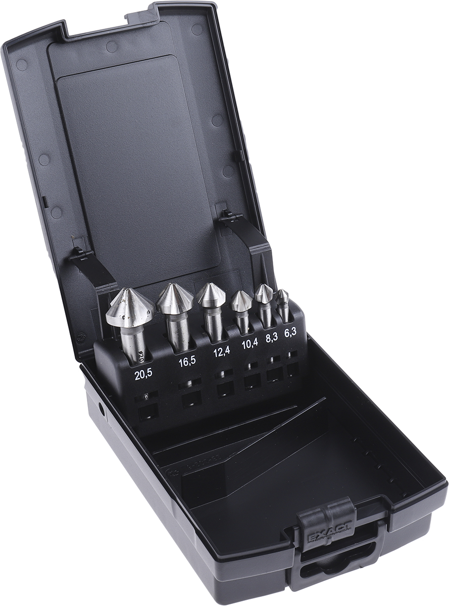 EXACT High Speed Steel Countersink Drill Bit Set, 3 Flute(s), 90 °, 6 Piece(s)