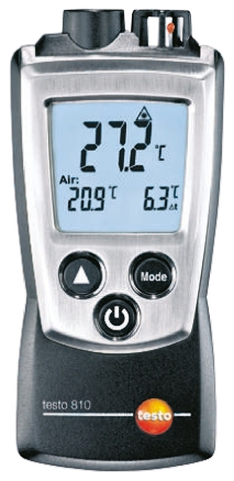 Testo 810 Infrared Thermometer, -30 °C Min, 300 °C Max, ±2 % Accuracy, °C, F Measurements