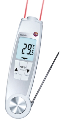 Testo 104-IR Infrared Thermometer, -30 °C Min, 250 °C Max, ±1.5 %, ±1 °C, ±2.0 °C, ±2.5 °C, ±2 °C Accuracy, Centigrade
