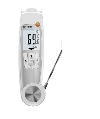 Testo TESTO 104-IR BT Infrared Thermometer, -50 °C Min, 50 °C Max, ±1 % Accuracy, Centigrade Measurements, UKAS