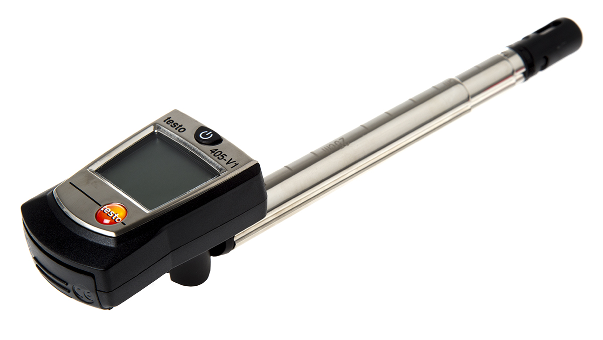 Testo 405 NTC, Thermal Anemometer, Measures Air Velocity, Temperature, Volume Air Flow, 10 m/s