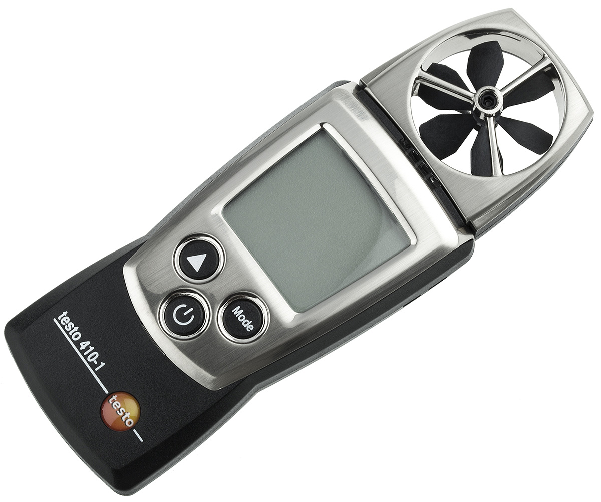 Testo 410-1 NTC, Rotary Vane Anemometer, Measures Temperature, Air Velocity, 20 m/s
