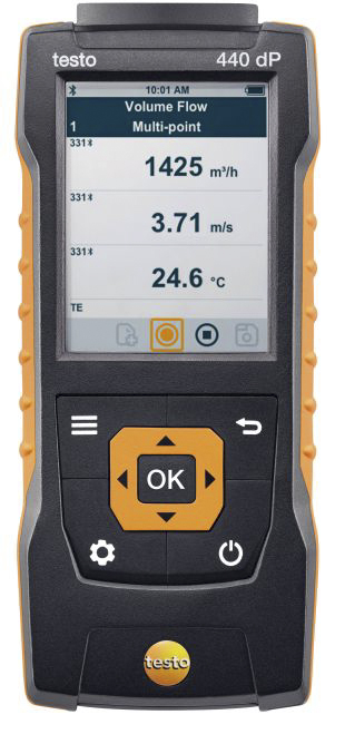 Testo 440 dP Data Logging Air Quality Monitor 1370 °C, 50 °C Max, 100 %RH Max, Battery-Powered