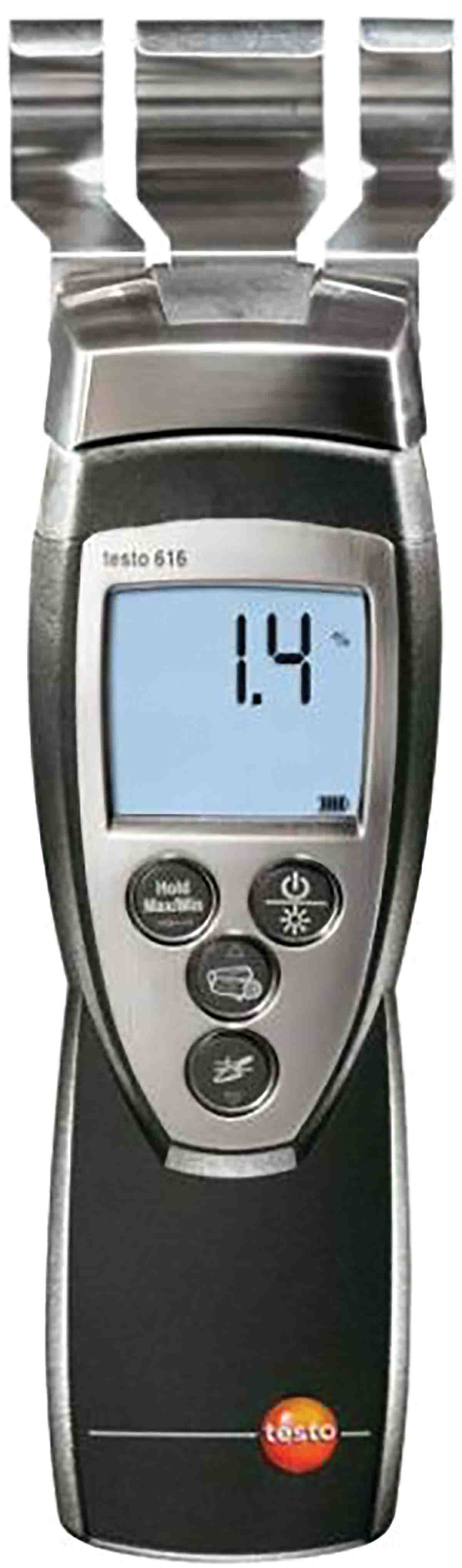 Testo 616 Moisture Meter, 0.1 % Accuracy, LCD Display, Battery-Powered