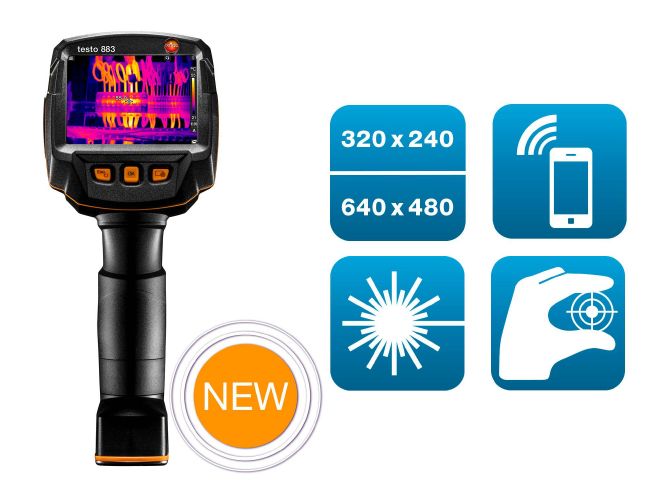 Testo 883 USB 2.0, Bluetooth Thermal Imaging Camera, 650 °C 320 x 240 Pixel Detector Resolution