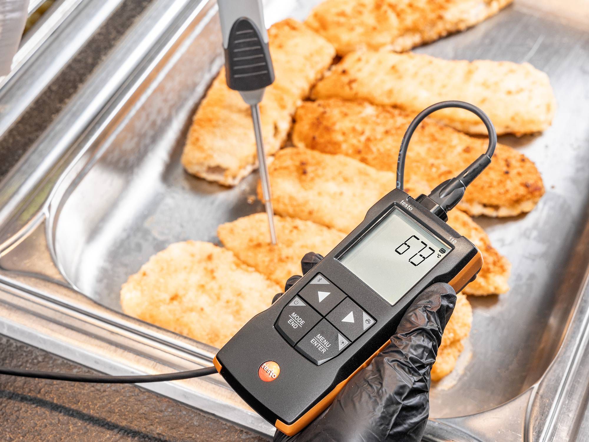 0563-0110 Testo 110 Probe Digital Thermometer, NTC, PT100 Probe, 1 Input(s), 800 °C Max