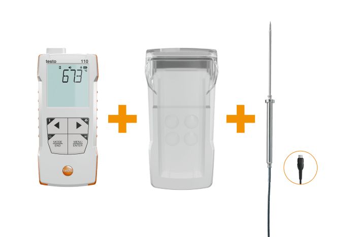 Testo TESTO 110 Surface Digital Thermometer, General Probe, 1 Input(s), 800 °C Max, 30 % Accuracy - RSCAL
