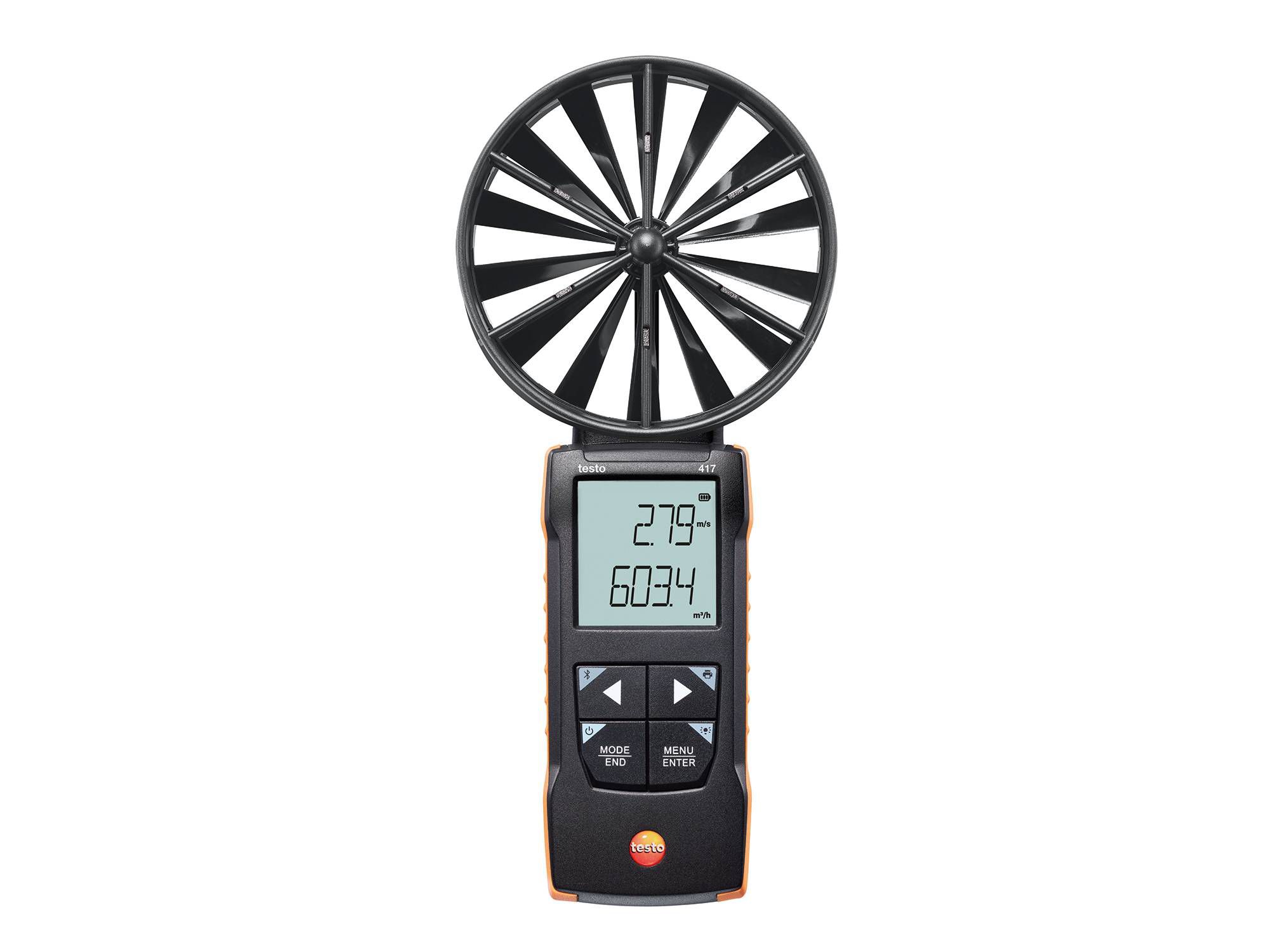 Testo 417 Vane Anemometer, Measures Volume Air Flow, 20 m/s
