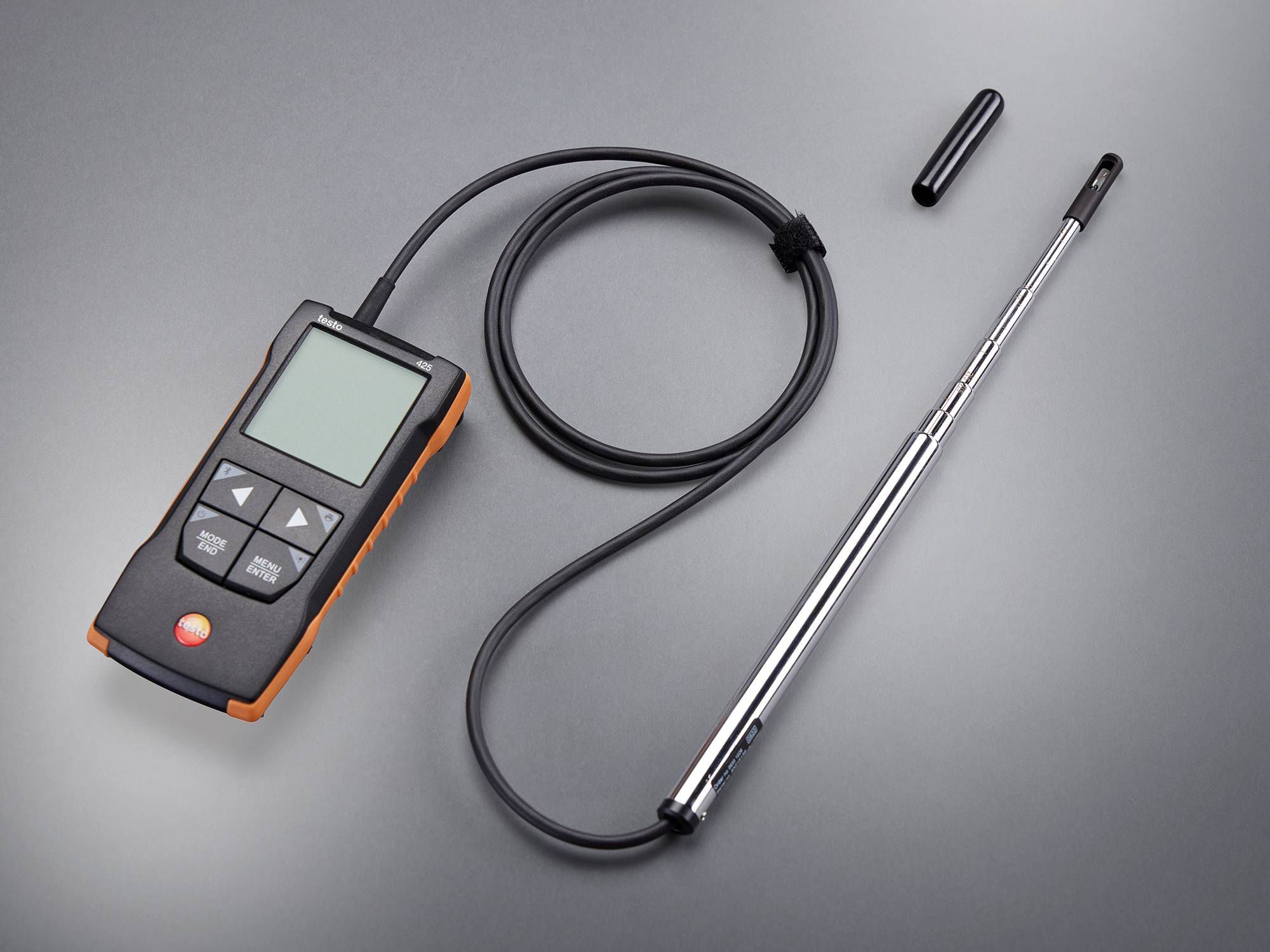 0563-0425 Testo 425 Telescopic Vane Anemometer, Measures Temperature, Volume, Air Velocity, Flow, 30 m/s