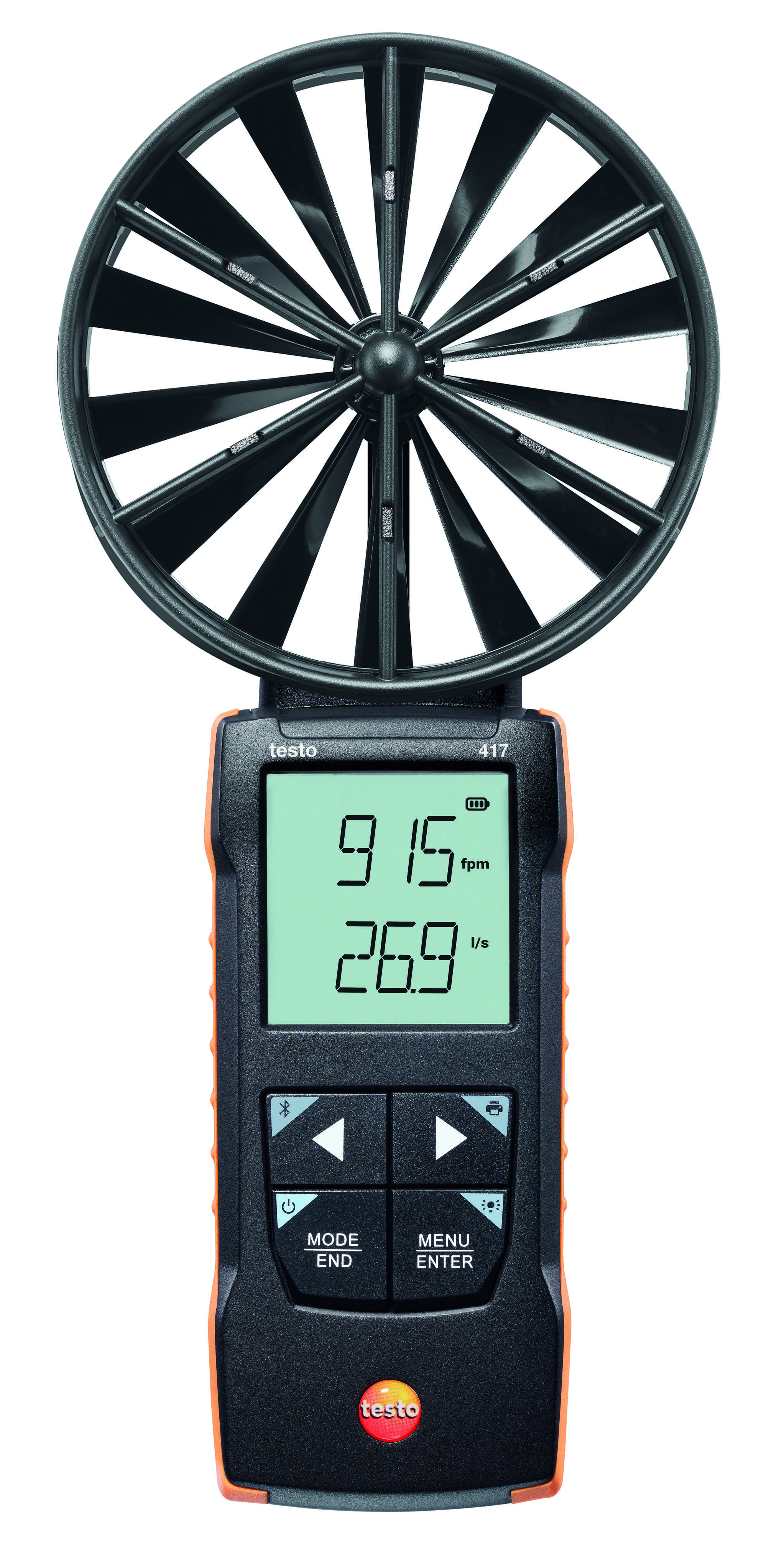 Testo 417 Set 1 Vane Anemometer, Measures Volume Air Flow, 20 m/s