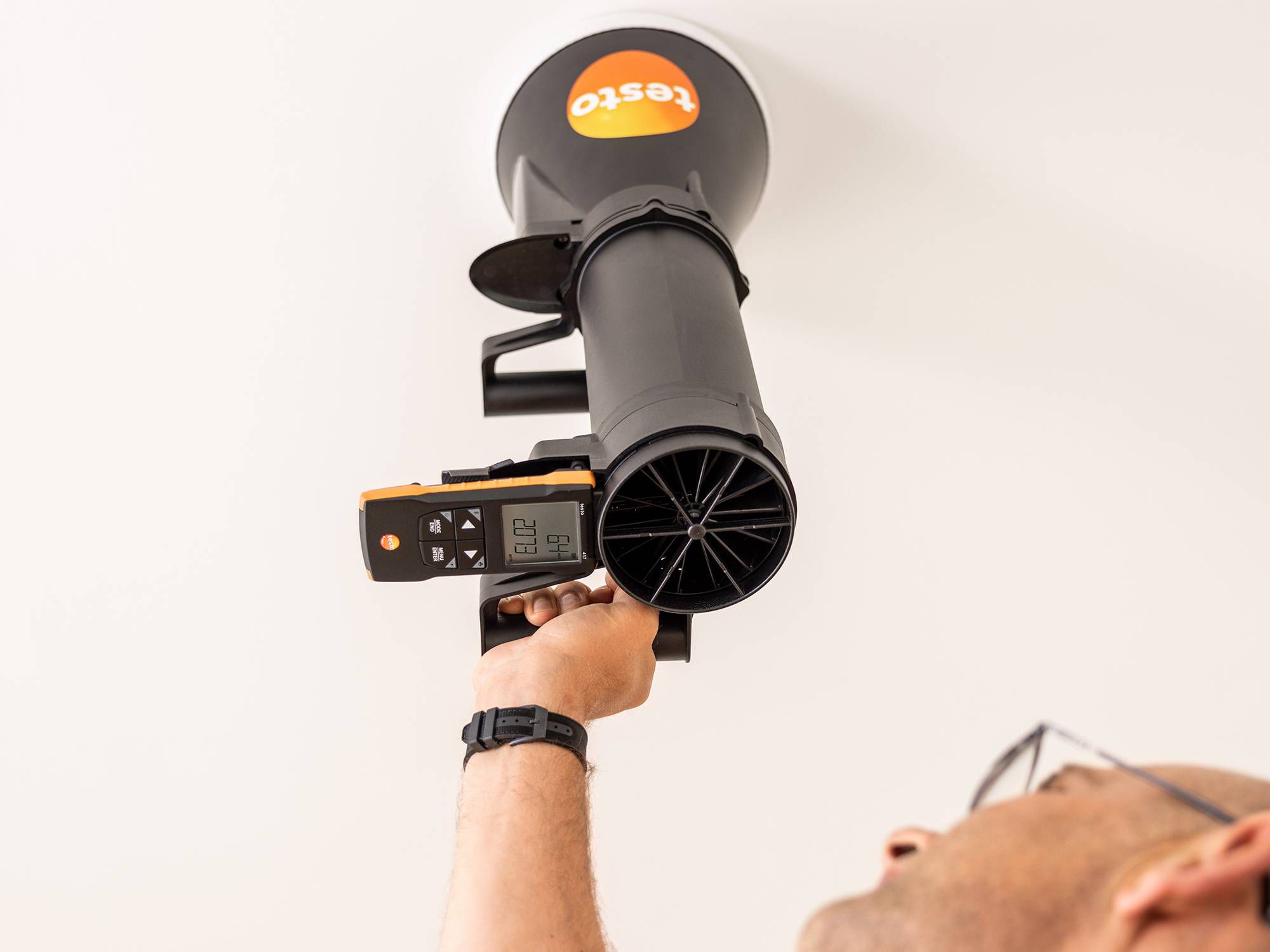 0563-2417 Testo 417 Set 2 Vane Anemometer, Measures Volume Air Flow, 20 m/s