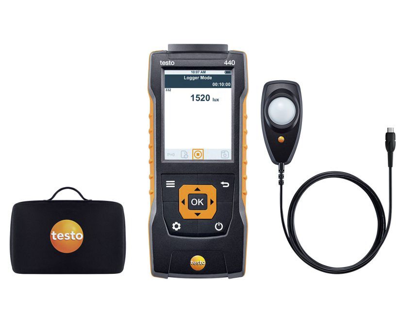 Testo 440 Lux Kit (air velocity and IAQ measuring instrument) Light Meter, 0lx to 100000 lx