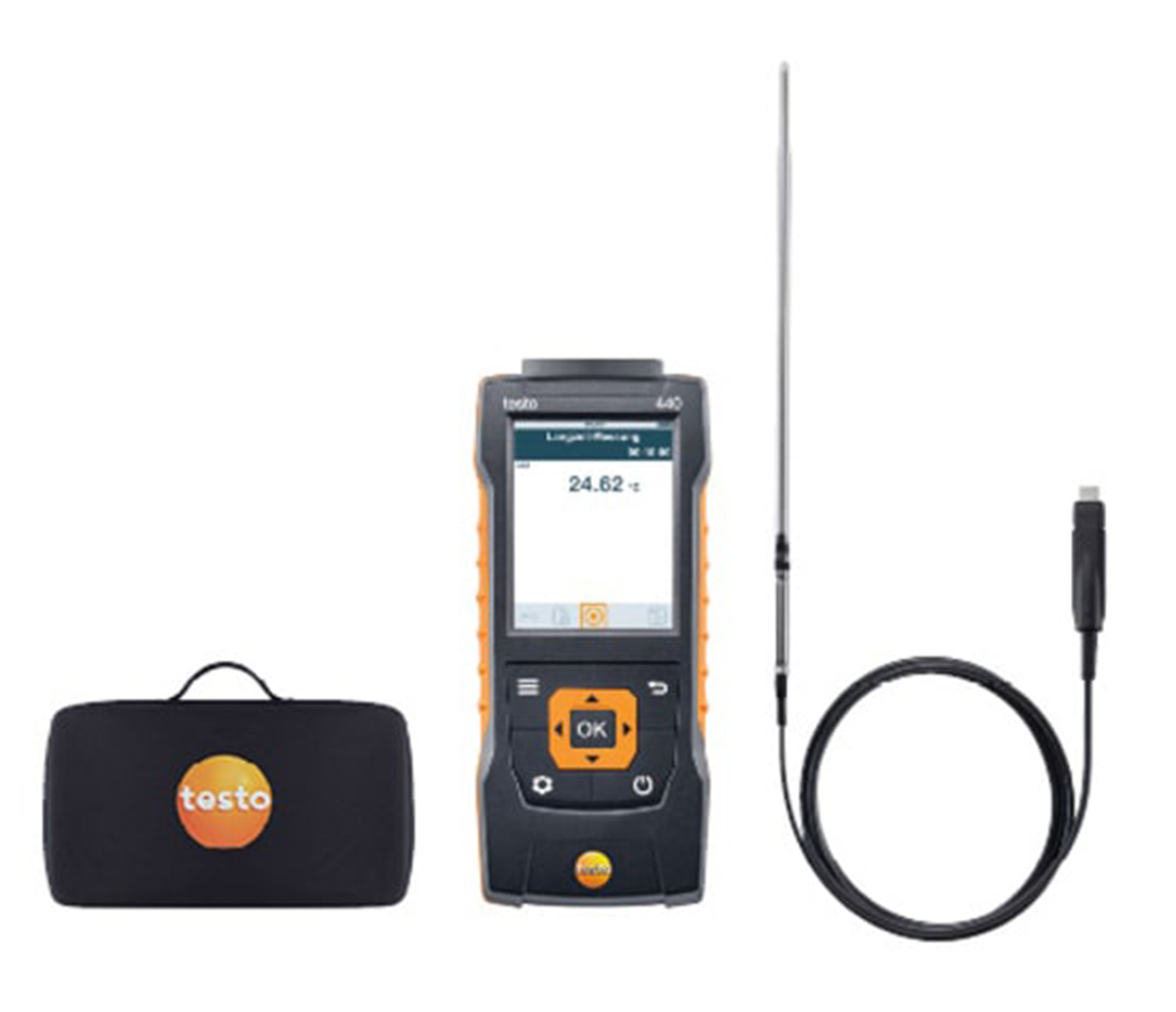Testo 440 Laboratory Kit Data Logging Air Quality Meter 400 °C, 400 °C Max, Battery-Powered