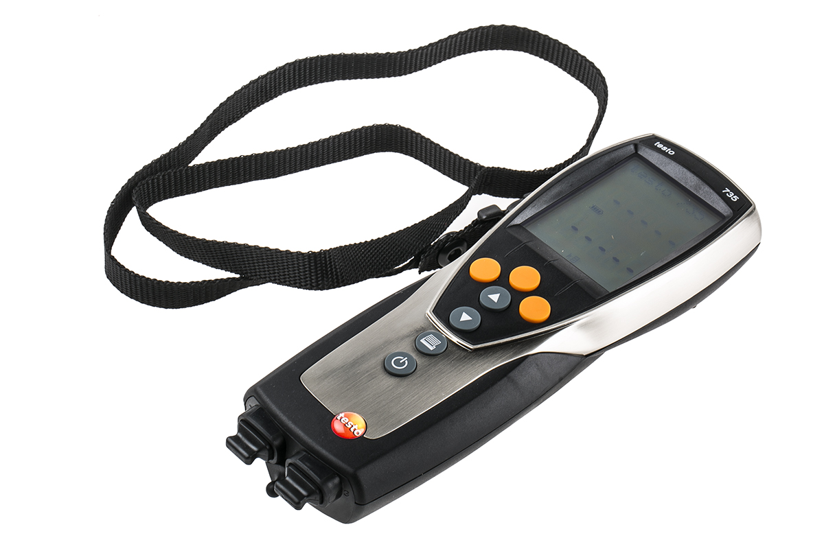 Testo 735-2 Wired Digital Thermometer, PT100 Probe, 3 Input(s), 800 °C Max, ±0.2°C Accuracy