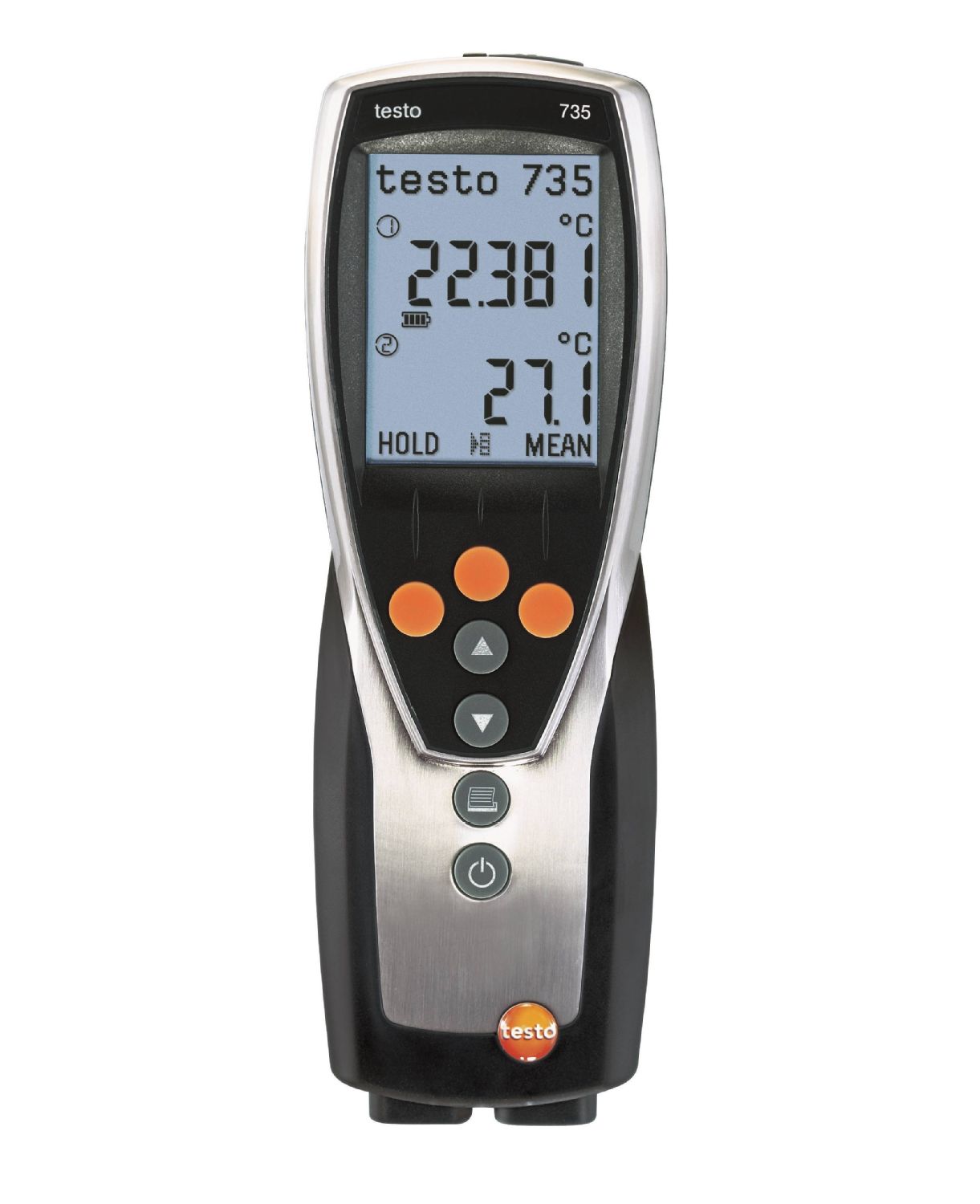 0563-7352 Testo 735-2 Wired Digital Thermometer, PT100 Probe, 3 Input(s), 800 °C Max, ±0.2°C Accuracy