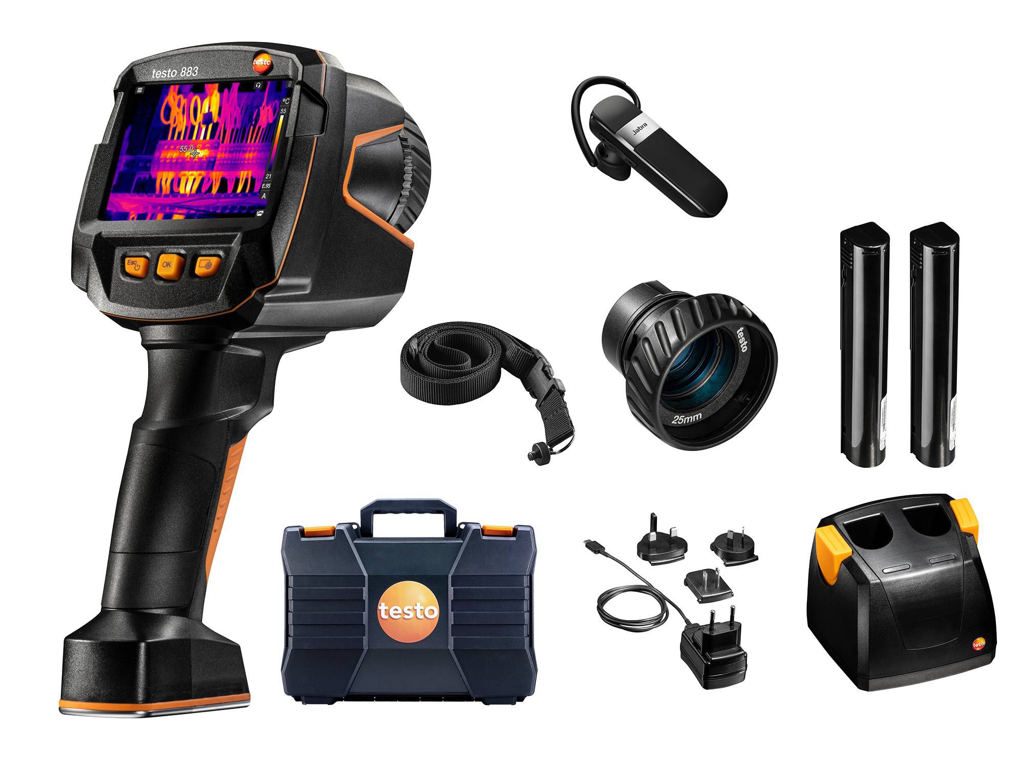 Testo 883 Bluetooth, USB Thermal Imaging Camera Kit, 650 °C 320 x 240 Pixel Detector Resolution