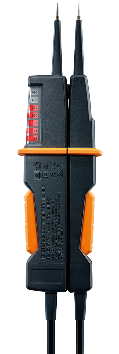 0590-7502 Testo 750-2, LED Voltage Tester, 690V ac/dc Continuity Check, Battery Powered CAT III, CAT IV, 0590 7502
