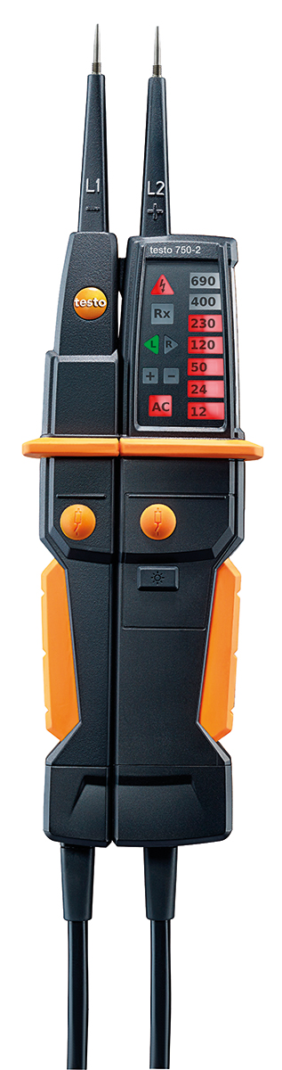 Testo 750-2, LED Voltage Tester, 690V ac/dc Continuity Check, Battery Powered CAT III, CAT IV, 0590 7502