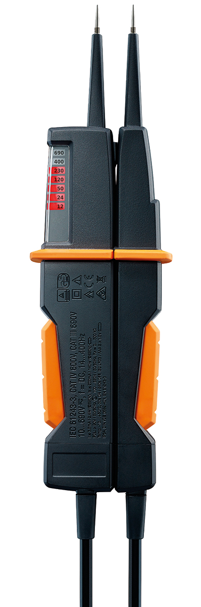 0590-7503 Testo 750-3, LED, LCD Voltage Tester, 690V ac/dc Continuity Check, Battery Powered Aurix RSCAL, 0590 7503