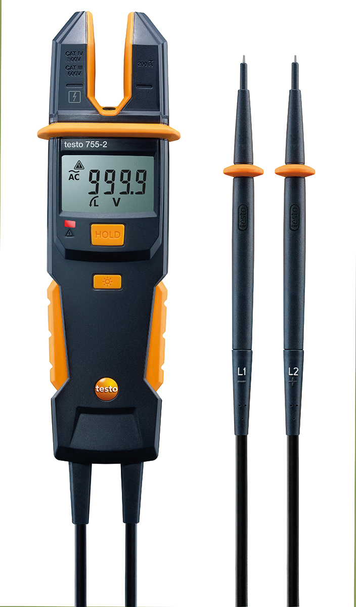 Testo 755-2, LCD Voltage Tester, 600V ac/dc Continuity Check, Battery Powered, 0590 7552
