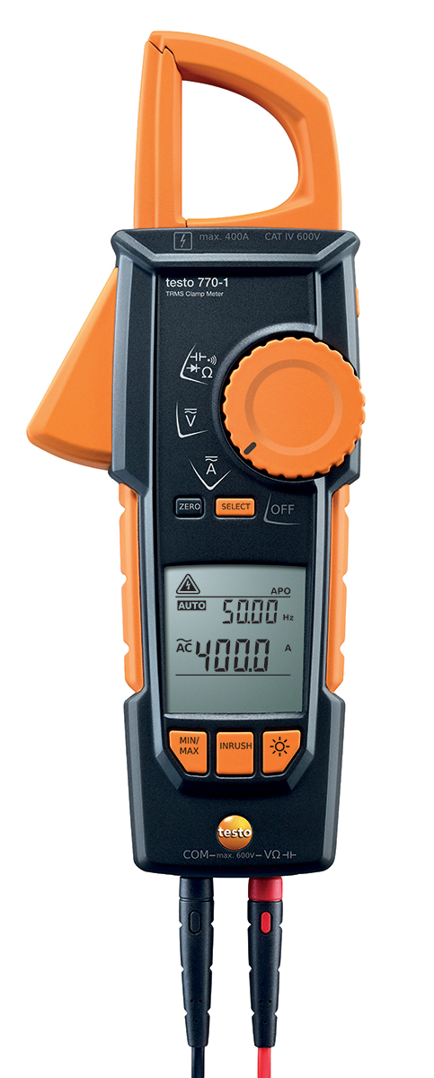 Testo 770-1 Clamp Meter, 400 A dc 400 A ac 600 V dc 600 V ac CAT III, CAT IV