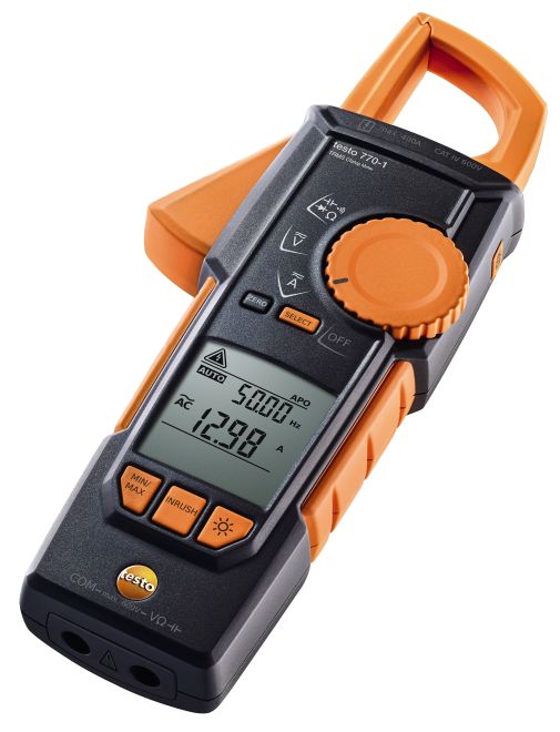 0590-7701 Testo 770-1 Clamp Meter, 400 A dc 400 A ac 600 V dc 600 V ac CAT III, CAT IV