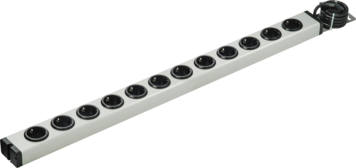 Bodo Ehmann Type F 12 Gang Socket Bar, 1.5m Cable, 16A, 250V