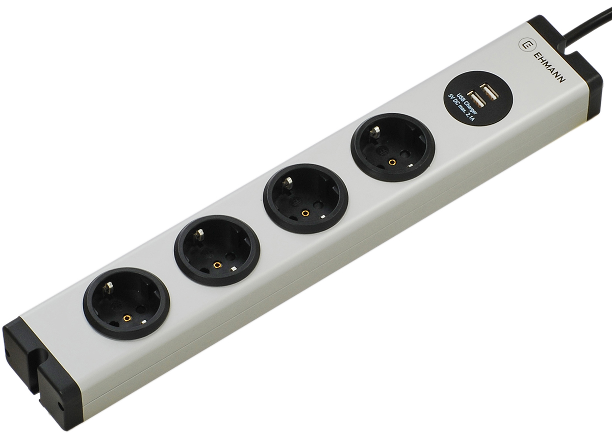 Bodo Ehmann Type F 6 Gang Socket Bar, 1.5m Cable, 16A, 250V