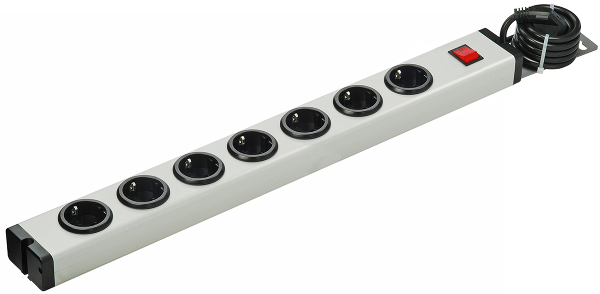 Bodo Ehmann Type F 7 Gang Socket Bar, 1.5m Cable, 16A, 250V