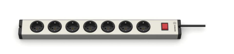 Bodo Ehmann Type F - German Schuko 7 Gang Socket Bar, 3m Cable, 16A, 250V