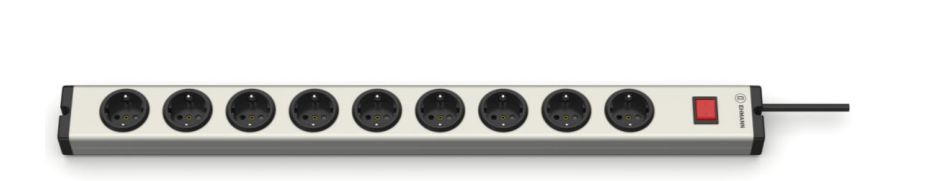 Bodo Ehmann Type F - German Schuko 9 Gang Socket Bar, 3m Cable, 16A, 250V