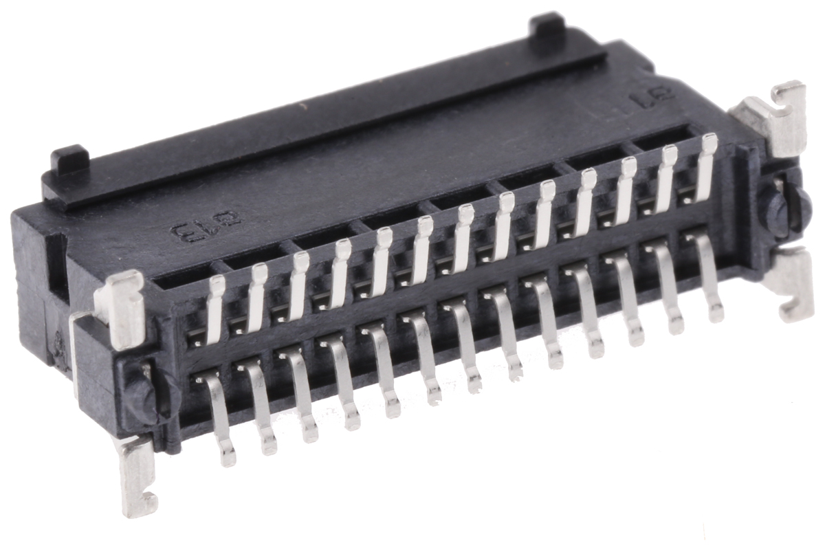 ERNI SMC Series Straight Surface PCB Header, 26 Contact(s), 1.27 mm Pitch, 2 Row, Shrouded