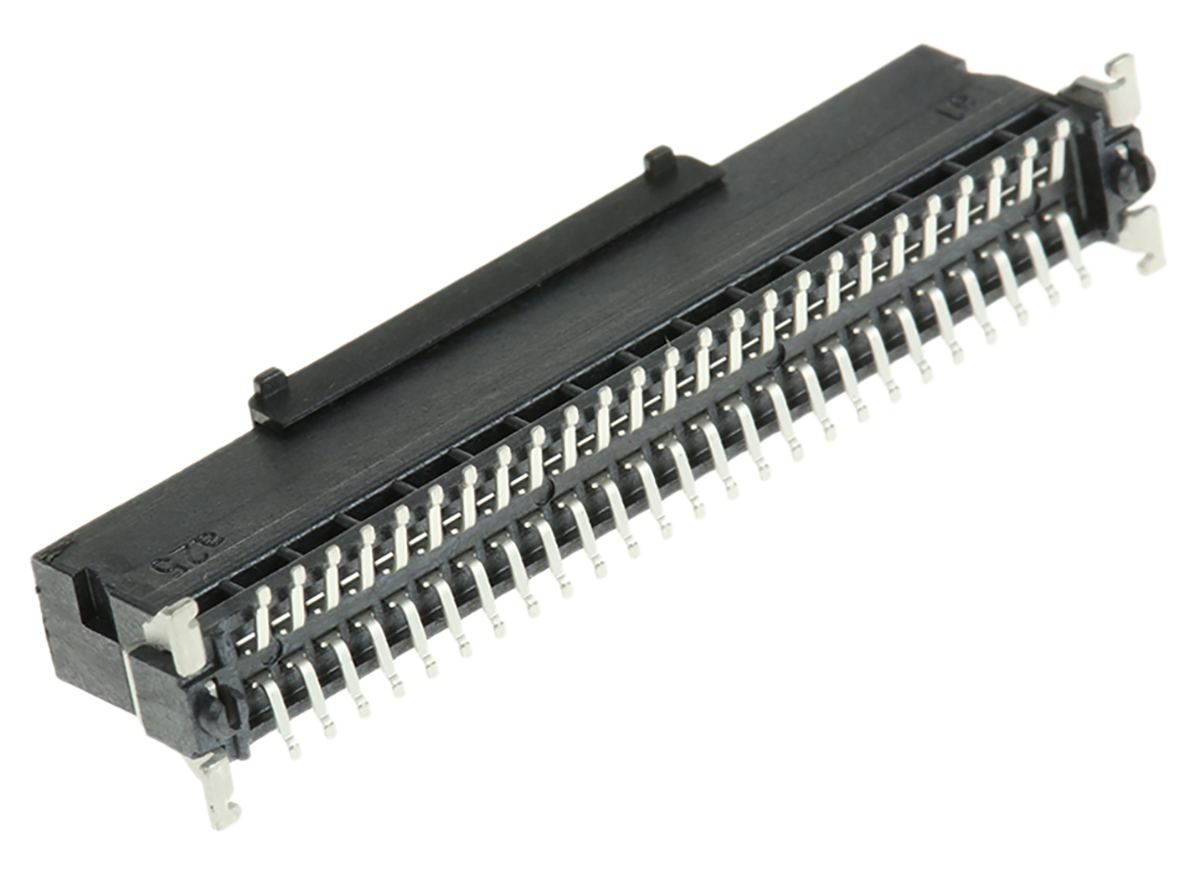 ERNI SMC Series Straight Surface PCB Header, 50 Contact(s), 1.27 mm Pitch, 2 Row, Shrouded