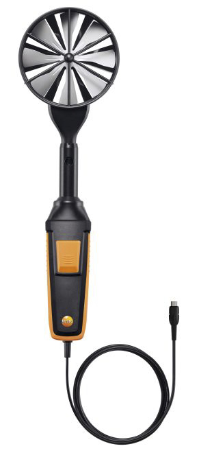 Testo 440 Rotary Vane Probe, Measures Air Velocity, Temperature, Volume Air Flow, 15 m/s