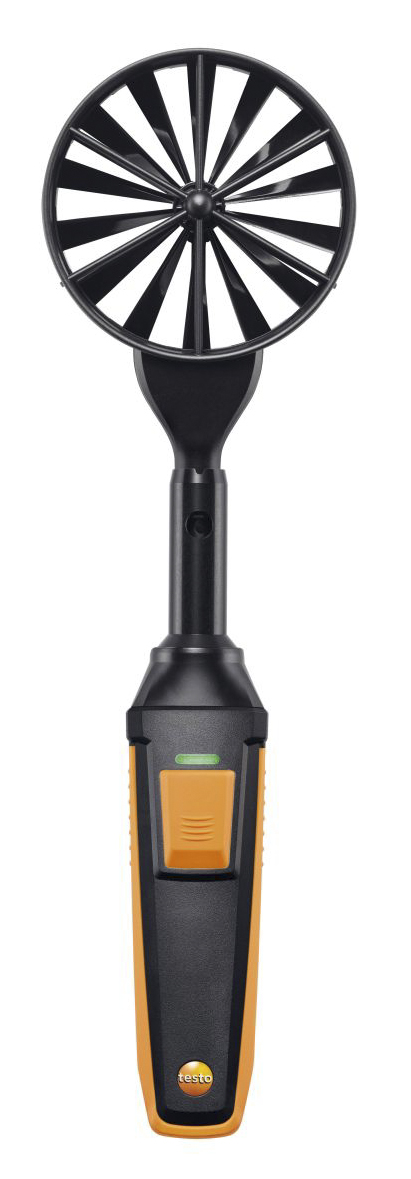 Testo Data Logging Vane Probe 70 °C, 70 °C Max, 100 %RH Max, Battery-Powered