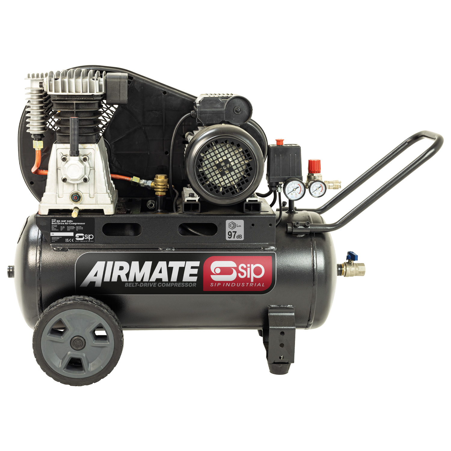 SIP 3 HP Air Compressor, 145 psi, 58 kg, 50 L