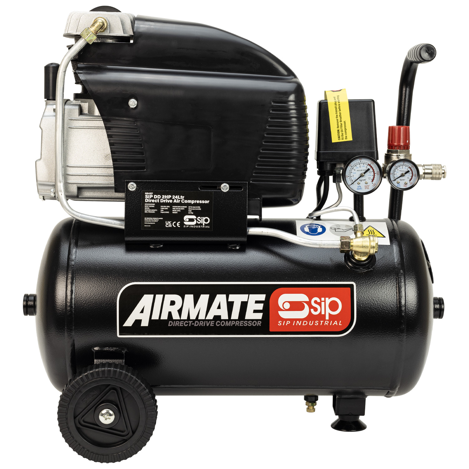 06457 SIP 4.1 kW Air Compressor, 116 psi, 25 kg, 24 L