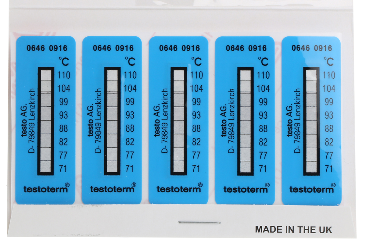 Testo Temperature Sensitive Label 71 °C to 110 °C 2 Levels