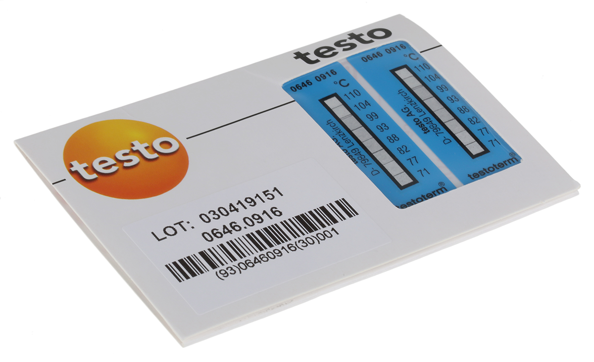 0646-0916 Testo Temperature Sensitive Label 71 °C to 110 °C 2 Levels