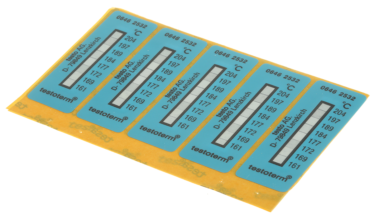 Testo Temperature Sensitive Label 161 °C to 204 °C 2 Levels