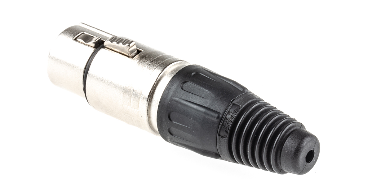 Neutrik Cable Mount XLR Connector, Female, 50 V, 3 Way, Silver over Nickel Plating