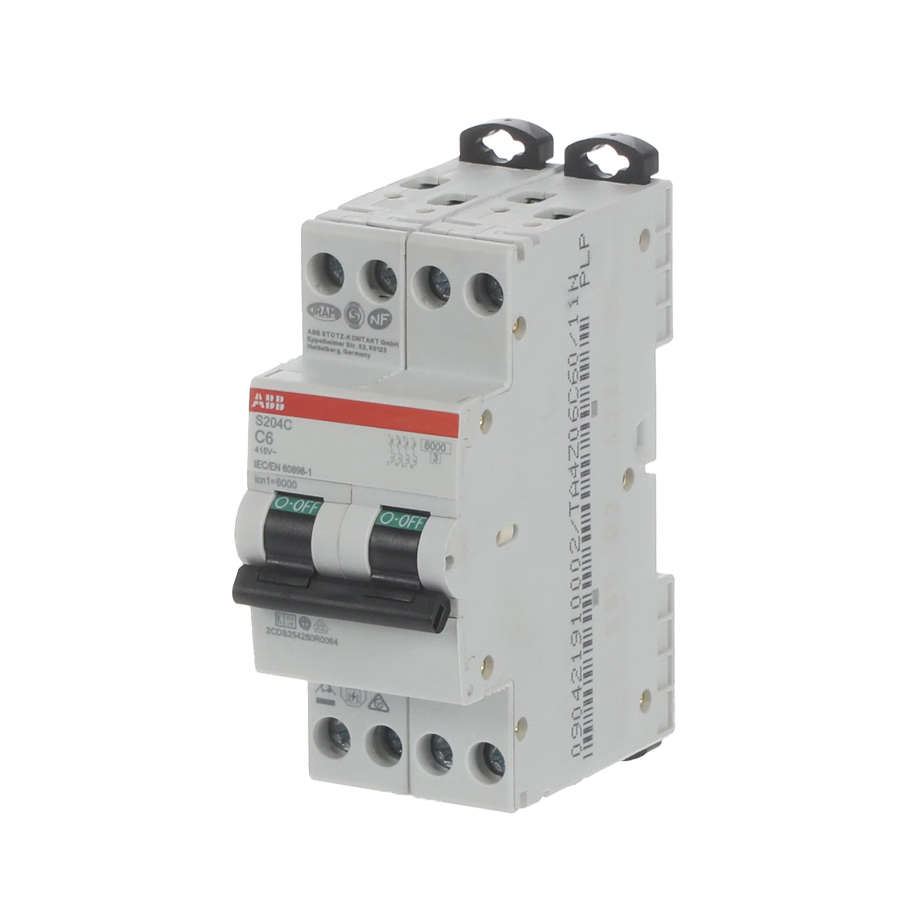 2cds254280r0064 ABB S200C MCB, 4P, 6A Curve C, 415V AC, 6 kA Breaking Capacity