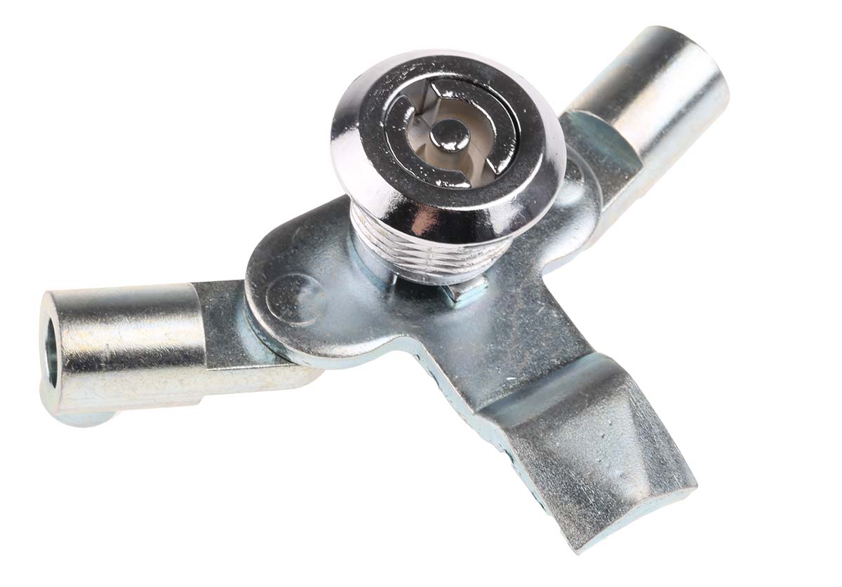 06700496 Steinbach & Vollman Steel Three Point Lock, 18 mm Panel-to-Tongue 22.2 x 22.2 mm, Key Unlock