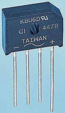 onsemi Bridge Rectifier, 8A, 100V, 4-Pin