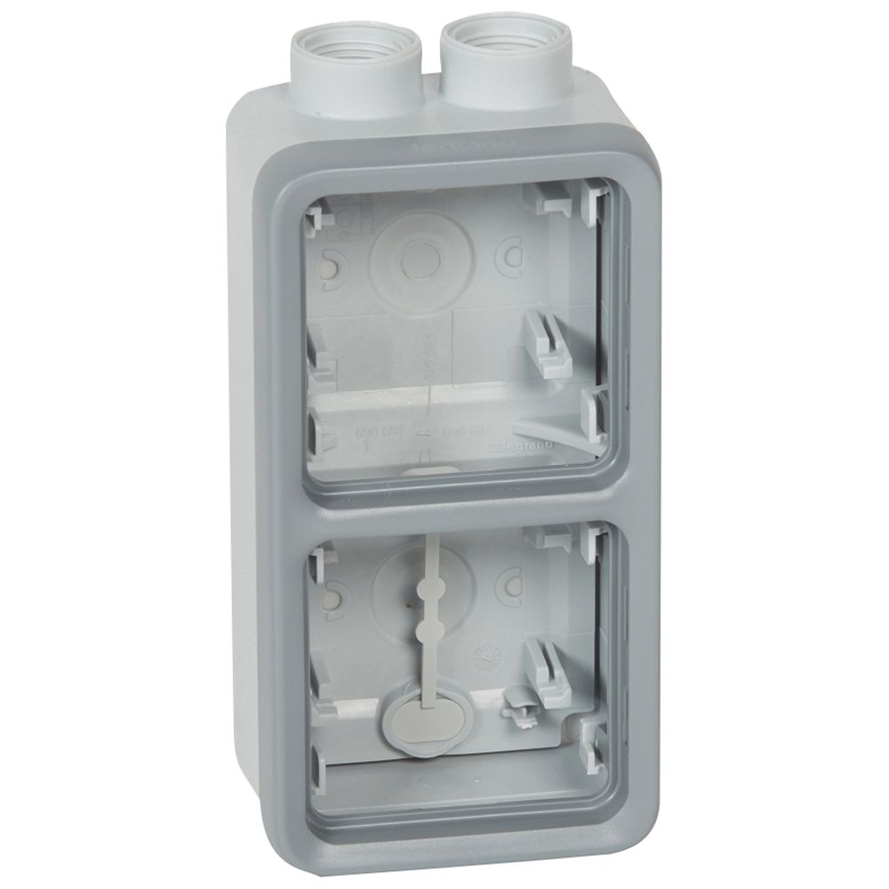 Legrand Grey Grey Thermoplastic Back Box, IP55, Vertical Mount, 2 Gangs