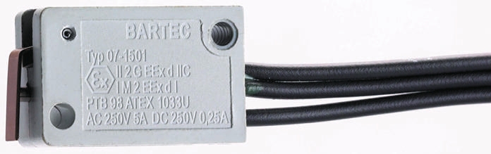 Bartec Plunger Limit Switch, SPDT, IP54, Duroplast Housing, 250V ac, 5A