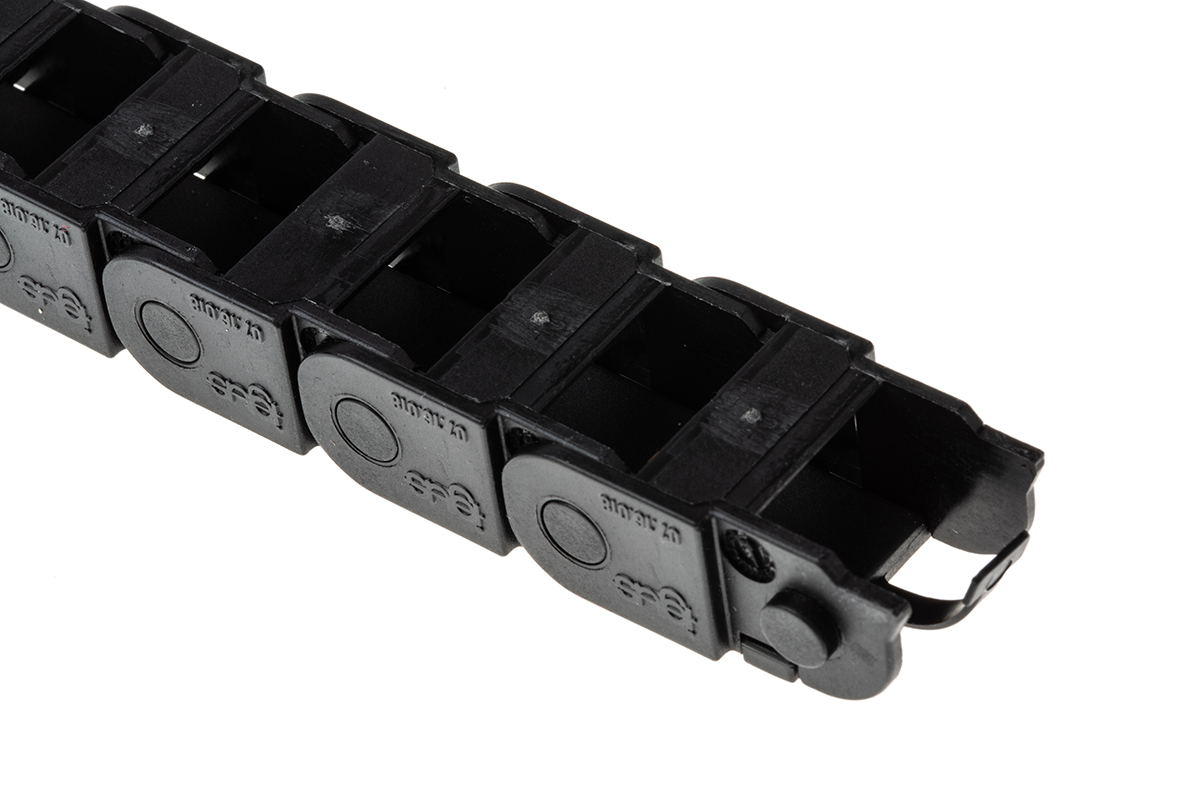 07160180 Igus e-chain Black, W22.5mm x D15 mm, L1 m, 18 mm Min. Bend Radius, Igumid G