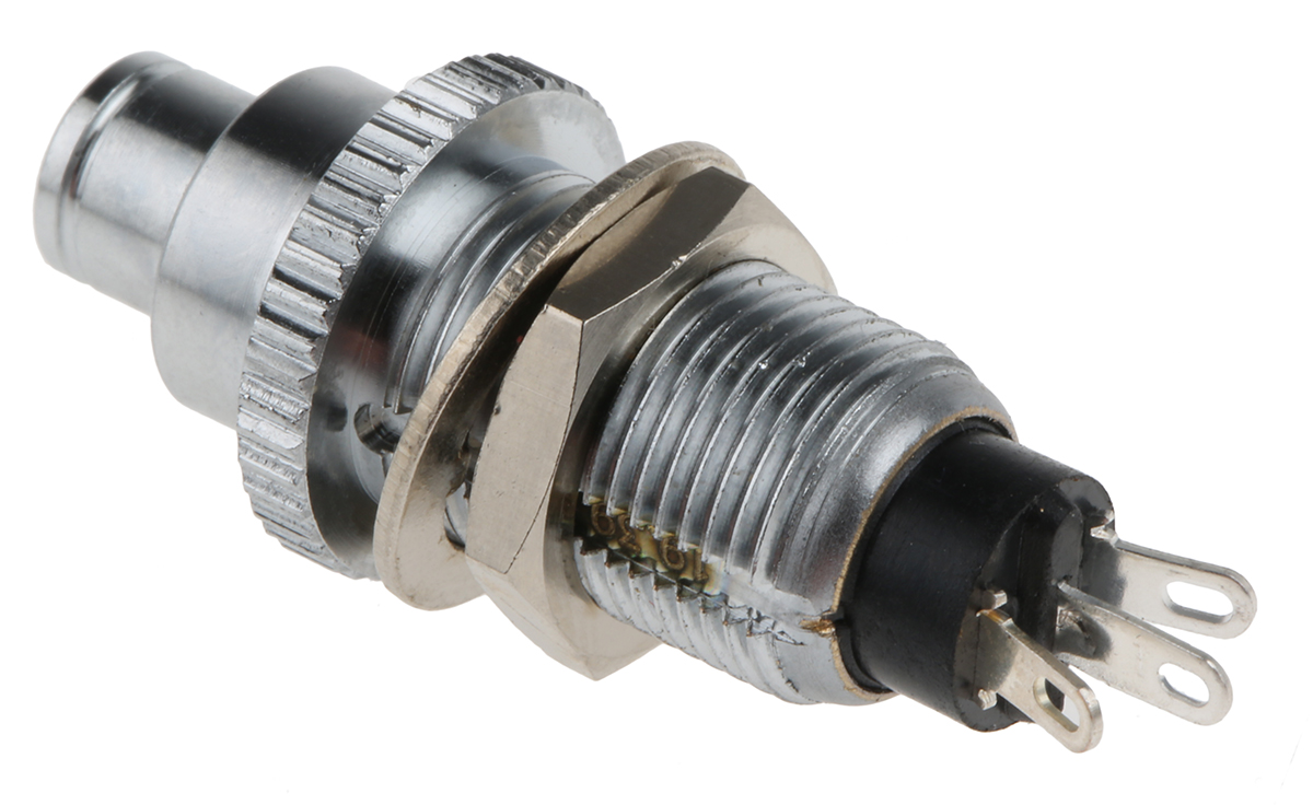 071750221 EOZ DJET Series Push Button Switch, Momentary, Panel, 10.2 mm Cutout, SPDT, IP65, IP67
