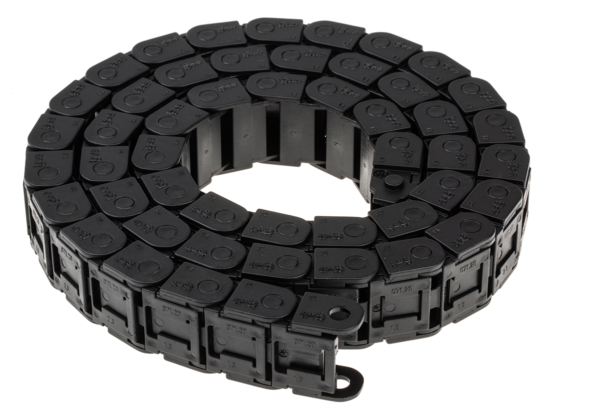 Igus e-chain Black, W27mm x D15 mm, L1 m, 38 mm Min. Bend Radius, Igumid G