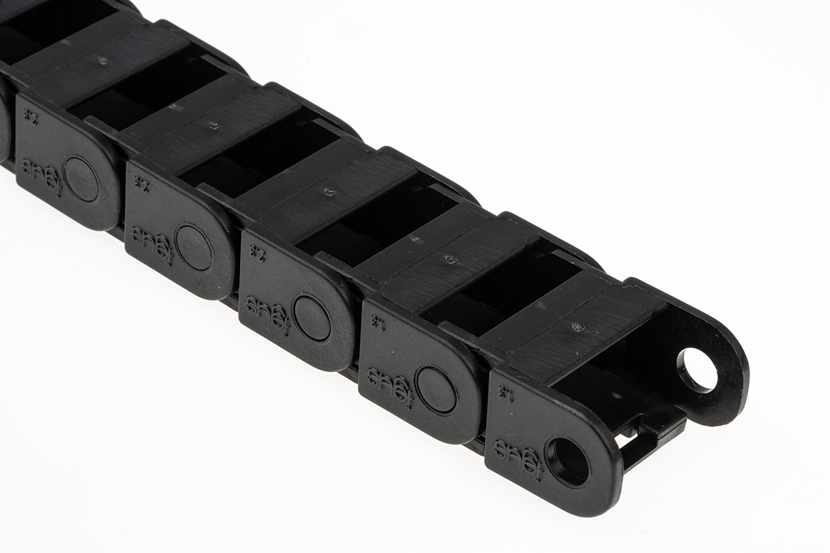 07200380 Igus e-chain Black, W27mm x D15 mm, L1 m, 38 mm Min. Bend Radius, Igumid G